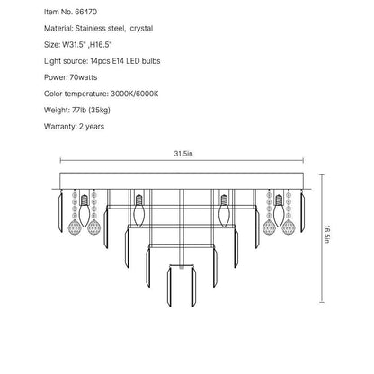 Noir Ceiling lamp-Luxury Black Ceiling Lights For Living Room-SKU-31.5"