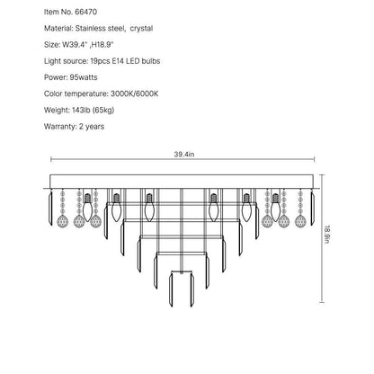 Noir Ceiling lamp-Luxury Black Ceiling Lights For Living Room-SKU-39.4"