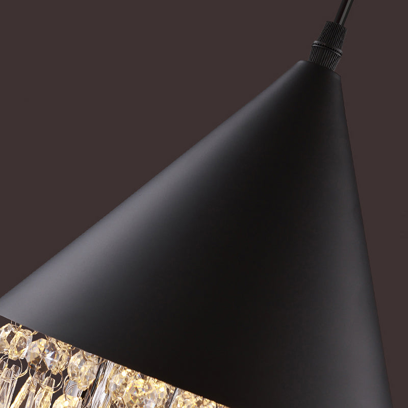 Black tassel crystal bar chandelier-Detail