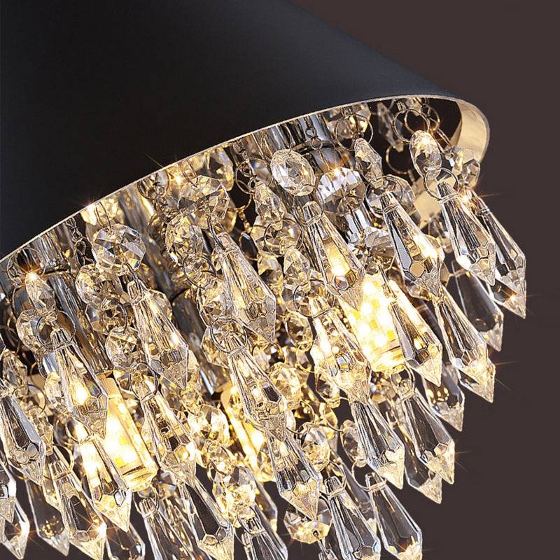 Black tassel crystal bar chandelier-Detail