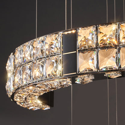 large crystal chandelier Obsidian Staircase yoogee-detail