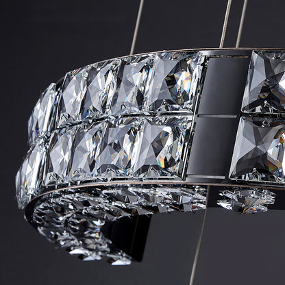 large crystal chandelier Obsidian Staircase yoogee-detail