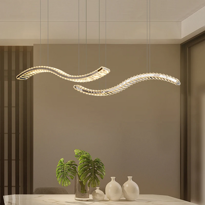 Wave crystal dining room chandelier Ophelia