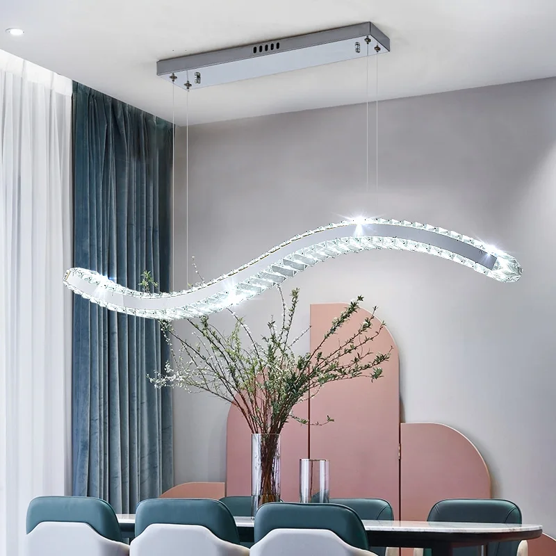 Wave crystal dining room chandelier Ophelia