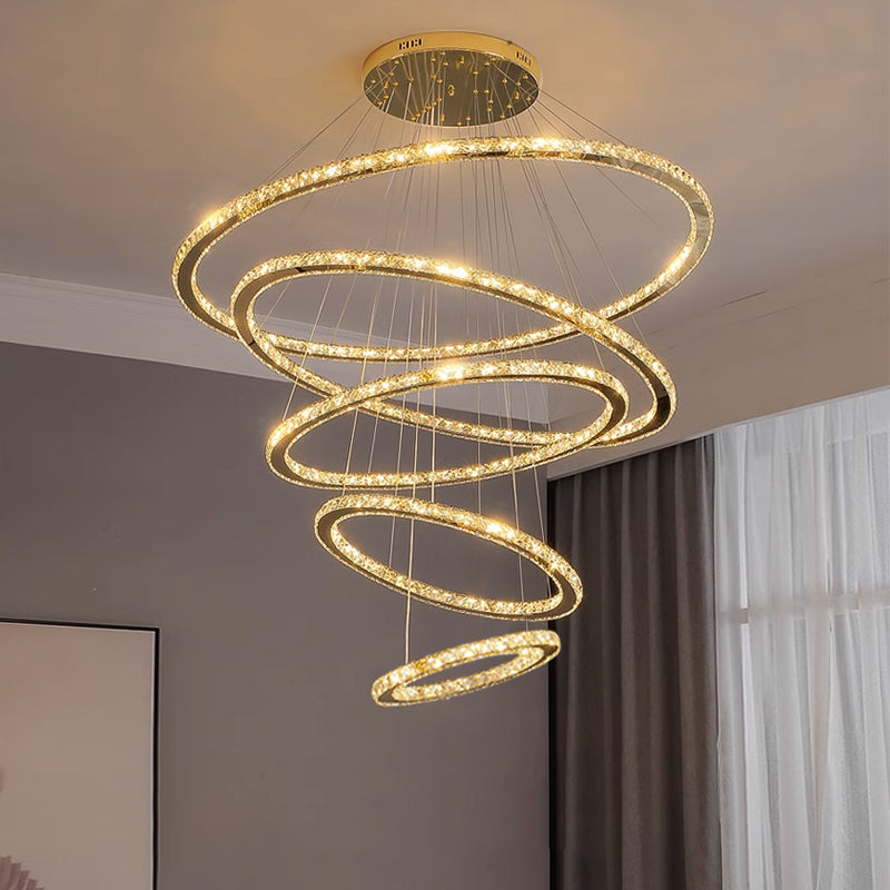 rings crystal ceiling chandelier Prosperous