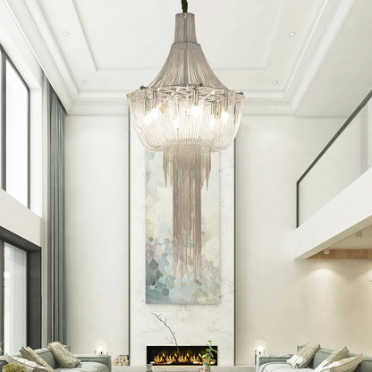 Tassel aluminum wire duplex lobby chandelier Radiance