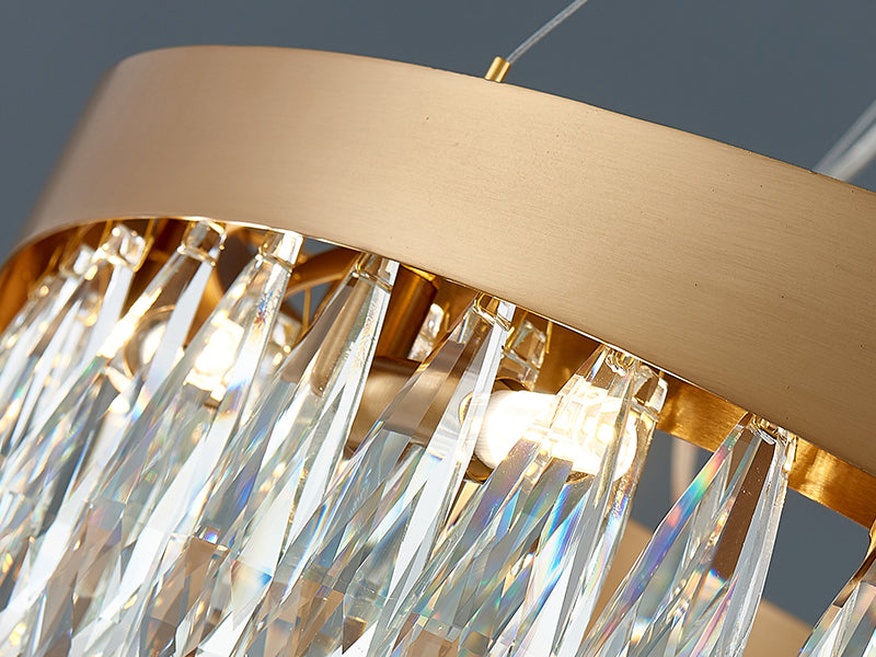 Modern simple round crystal living room chandelier Radiant-Round-detail