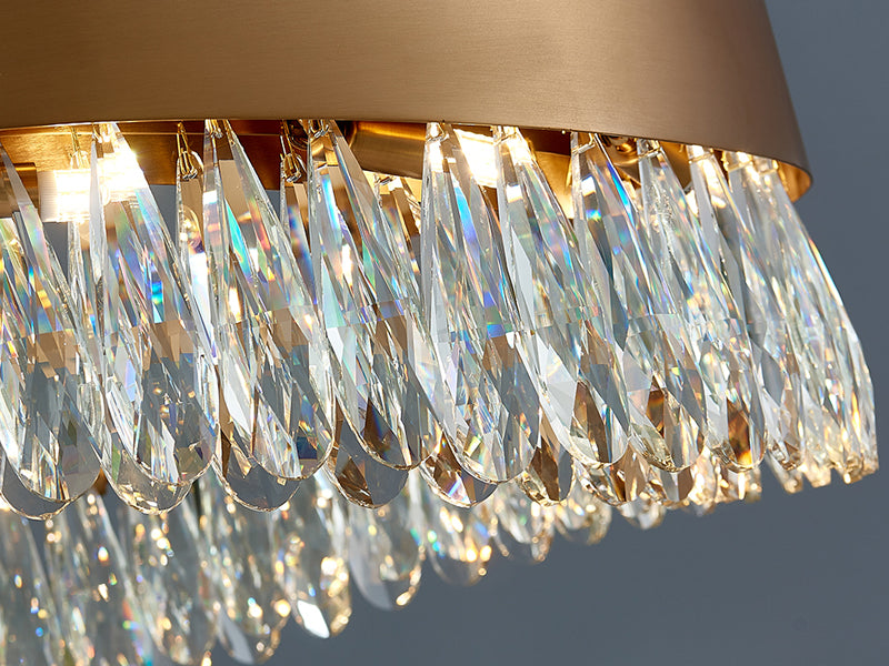 Modern simple round crystal living room chandelier Radiant-Round-detail