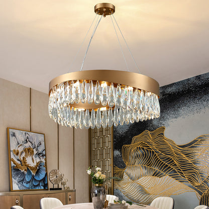 Modern simple round crystal living room chandelier Radiant-Round