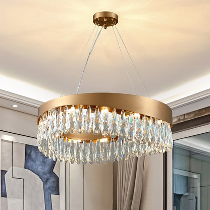 Modern simple round crystal living room chandelier Radiant-Round