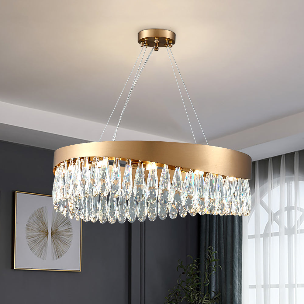 Modern simple round crystal living room chandelier Radiant-Round