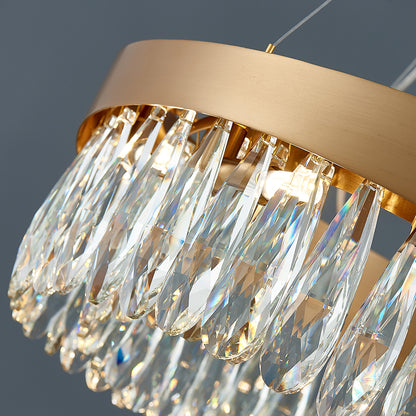 Modern simple round crystal living room chandelier Radiant-Round-detail