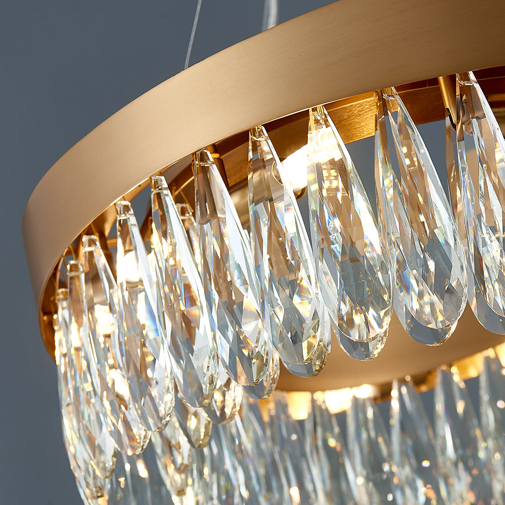 oval crystal dining room chandelier Radiant-detail