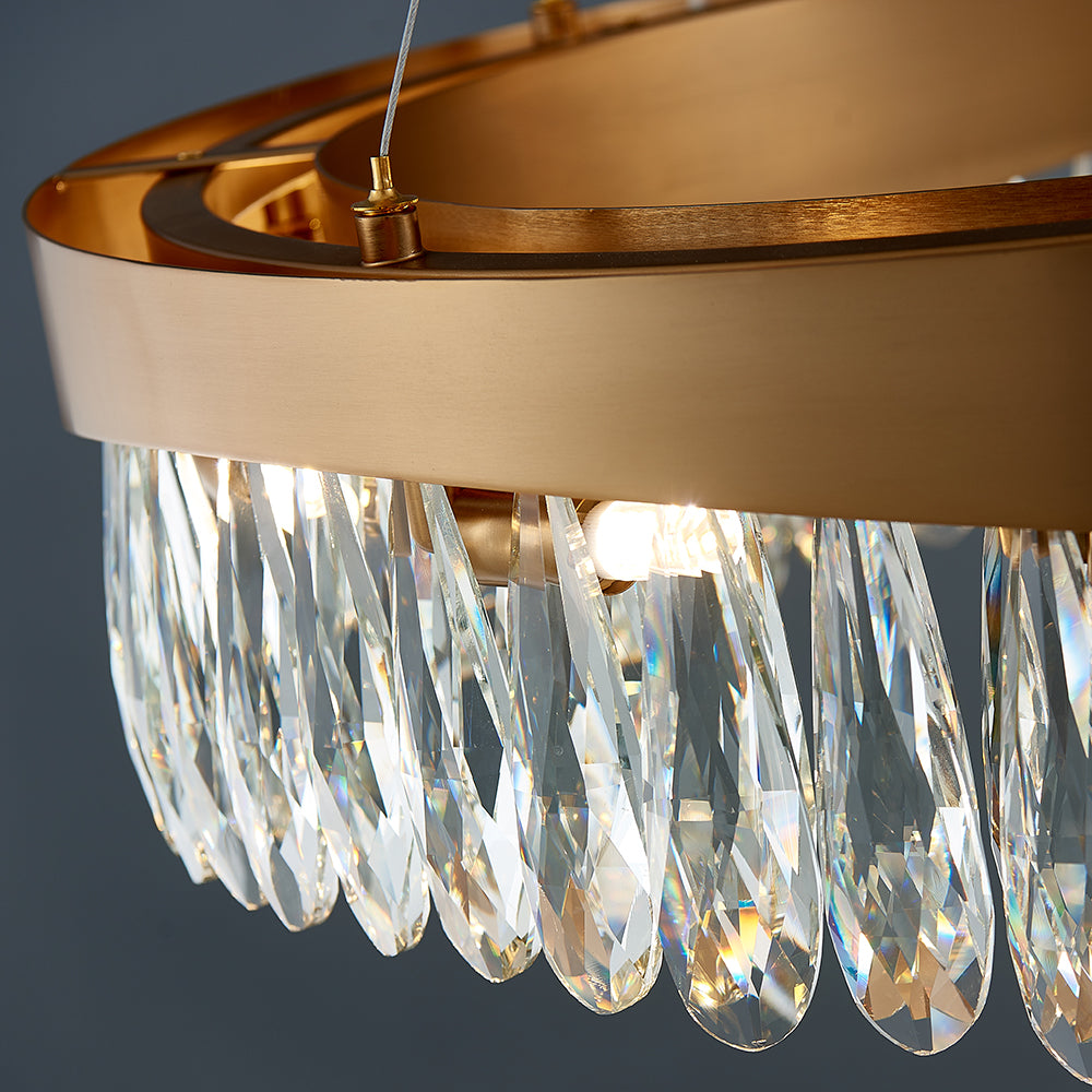 oval crystal dining room chandelier Radiant-detail