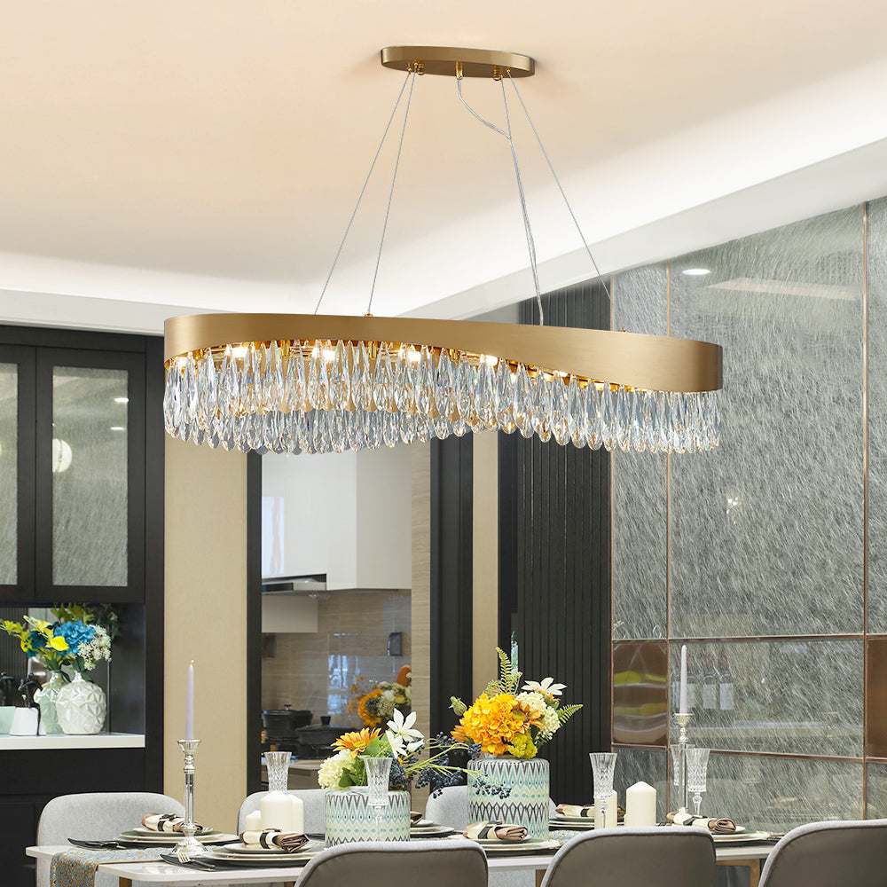 oval crystal dining room chandelier Radiant