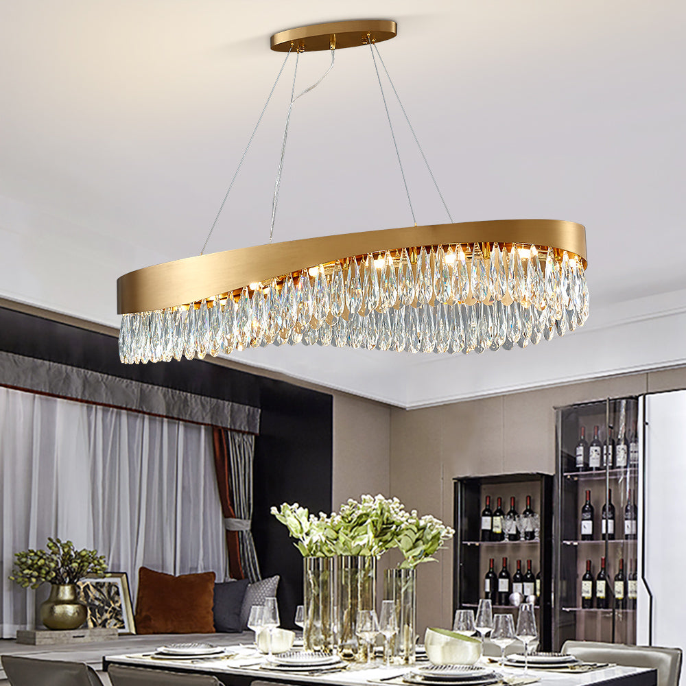 oval crystal dining room chandelier Radiant