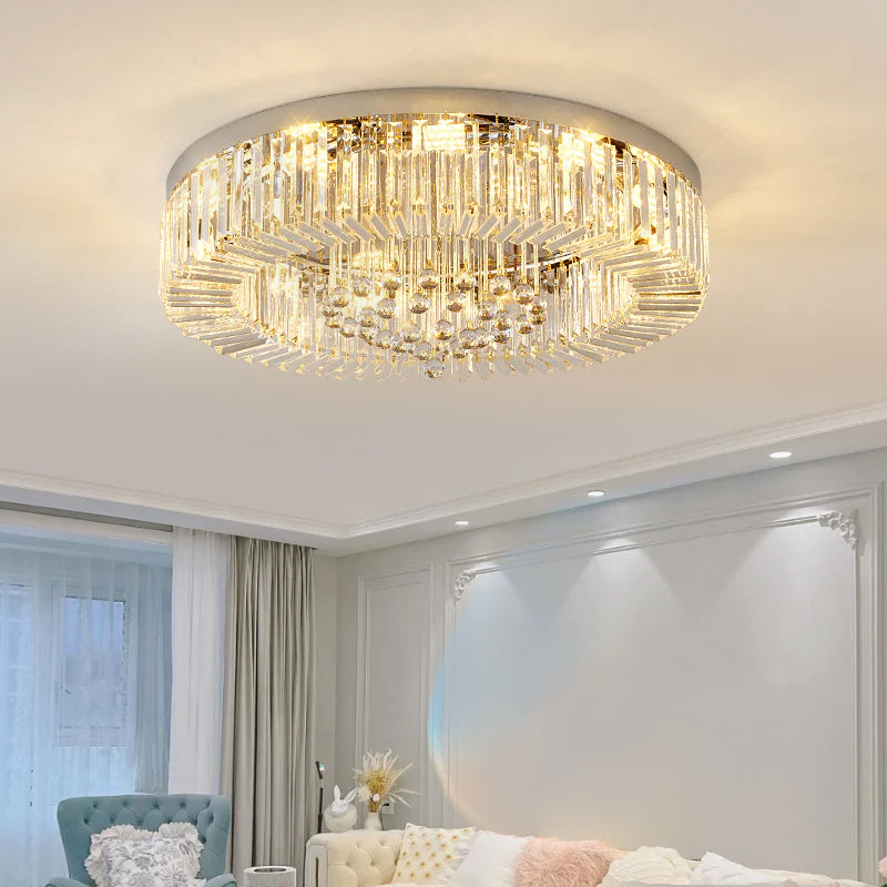 round ceiling crystal light