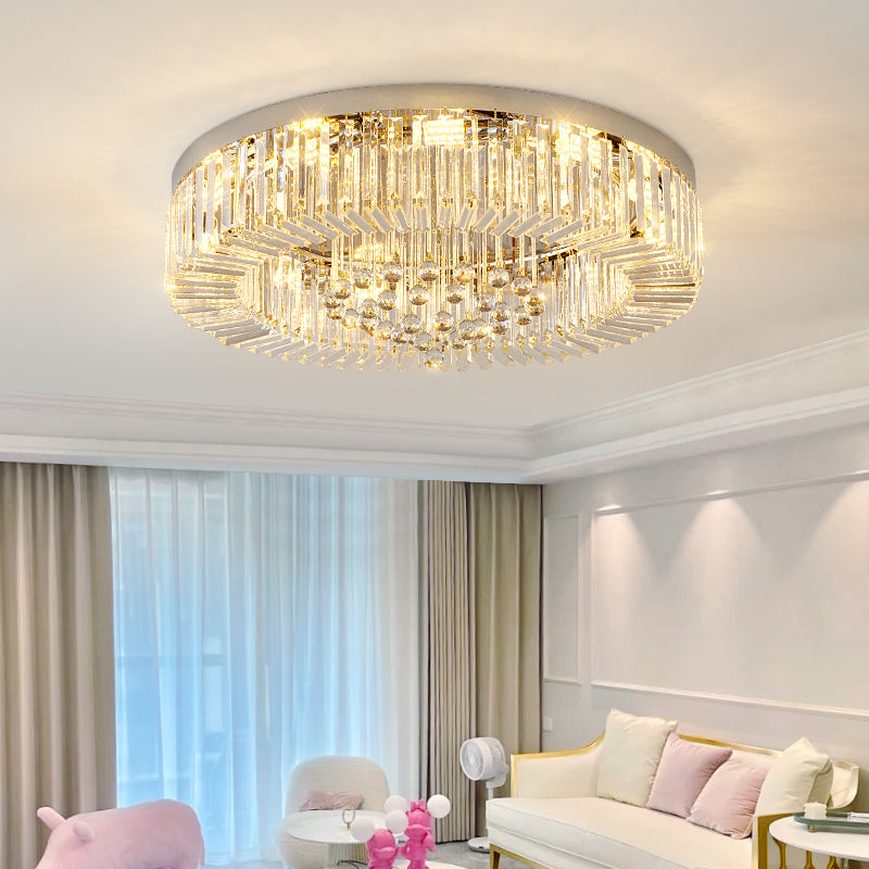 round ceiling crystal light