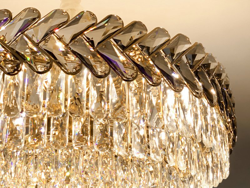 Solis Chandelier - Modern Gold Living Room Crystal Lighting Fixture Detail