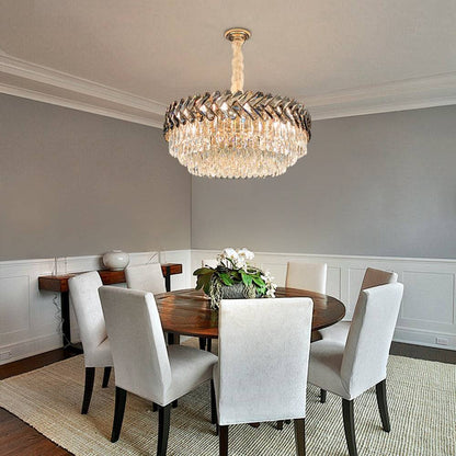 Solis Chandelier - Modern Gold Living Room Crystal Lighting Fixture