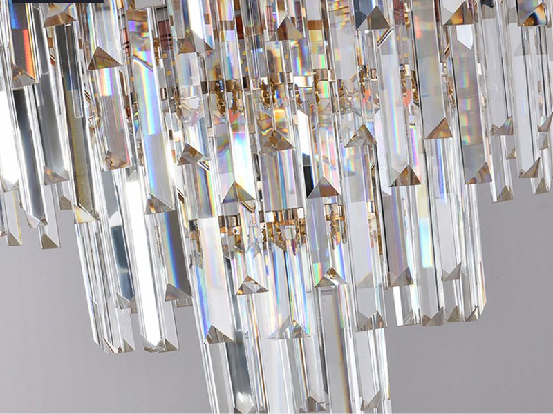 Solis Loft Chandelier - Modern Gold Smoky Gray Crystal Lighting Detail