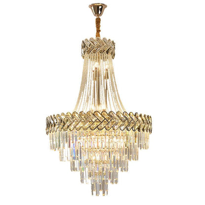 Solis Loft Chandelier - Modern Gold Smoky Gray Crystal Lighting