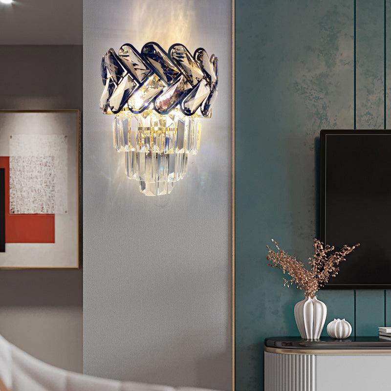 Solis Sconce - Modern Gold Crystal Wall Lights For Living Room Bedroom