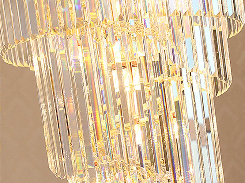 Solis Staircase Chandelier - Modern Entrance Foyer Crystal Lighting Fixture Detail