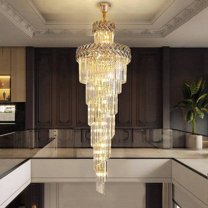 Solis Staircase Chandelier - Modern Entrance Foyer Crystal Lighting Fixture