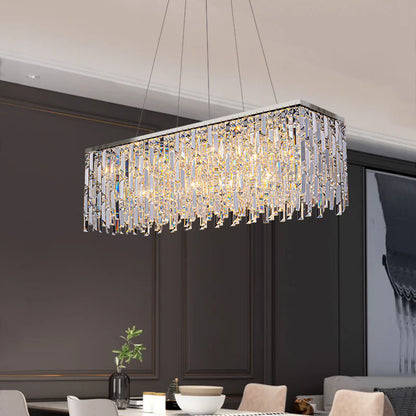 Rectangle crystal chandelier