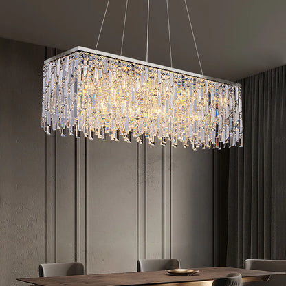 Rectangle crystal chandelier