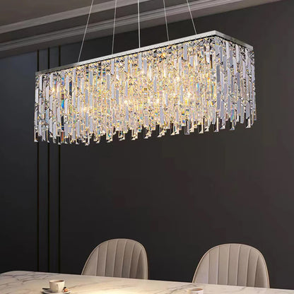 Rectangle crystal chandelier