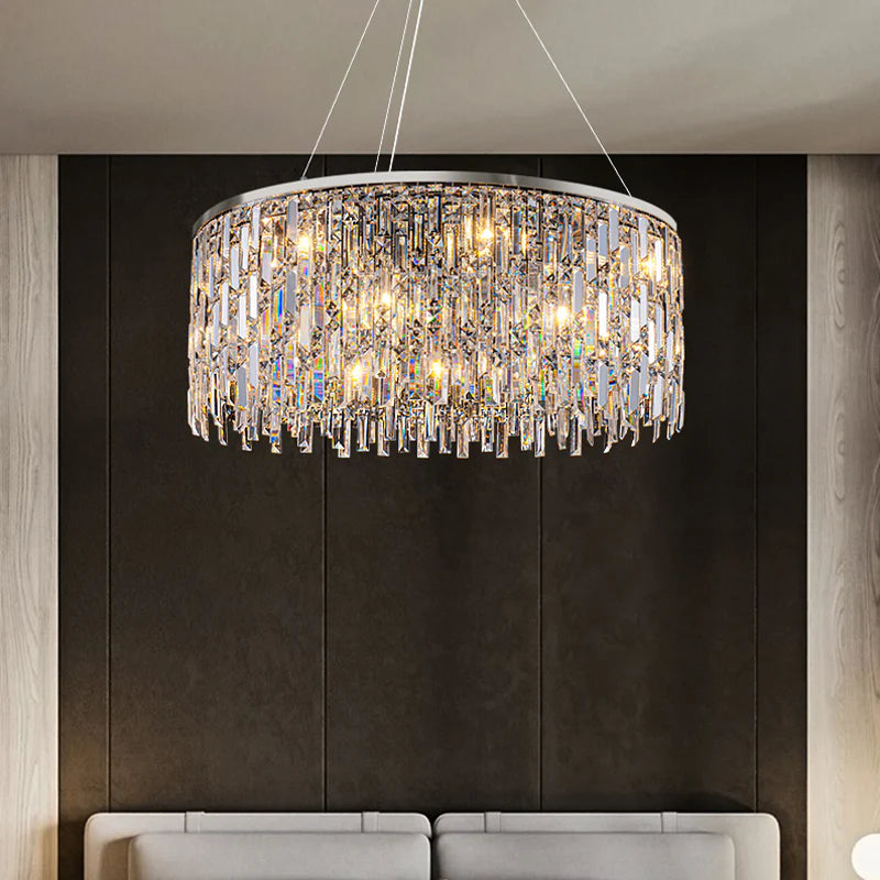 round crystal chandelier