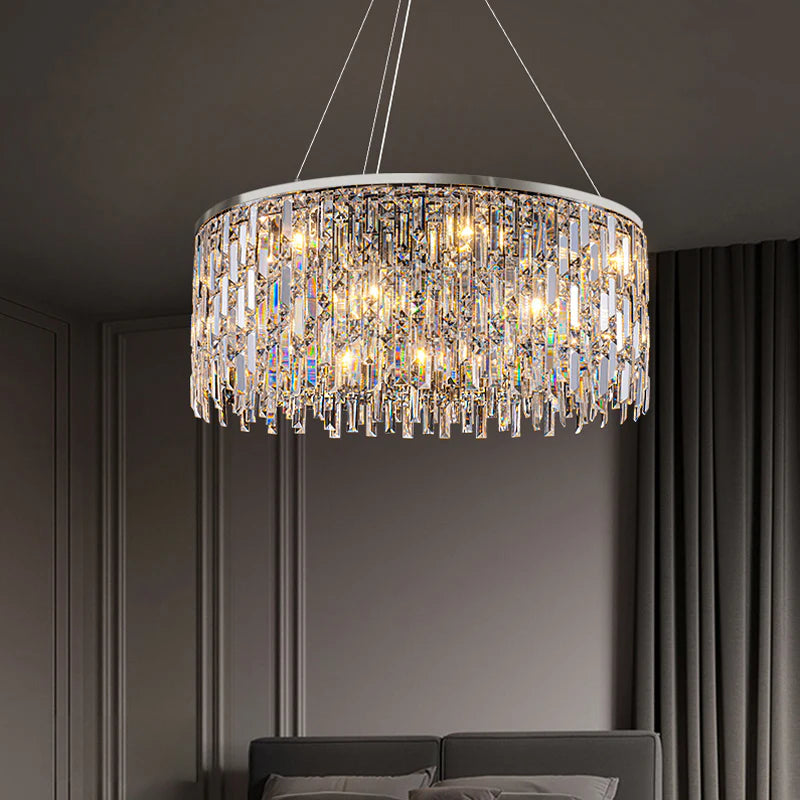 round crystal chandelier