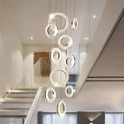 rings crystal chandelier Spectacle Staircase