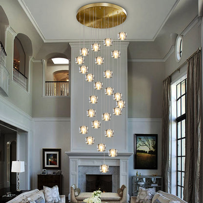 Crystal ball staircase chandelier Starlight Real shot