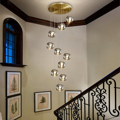 Crystal ball staircase chandelier Starlight Real shot