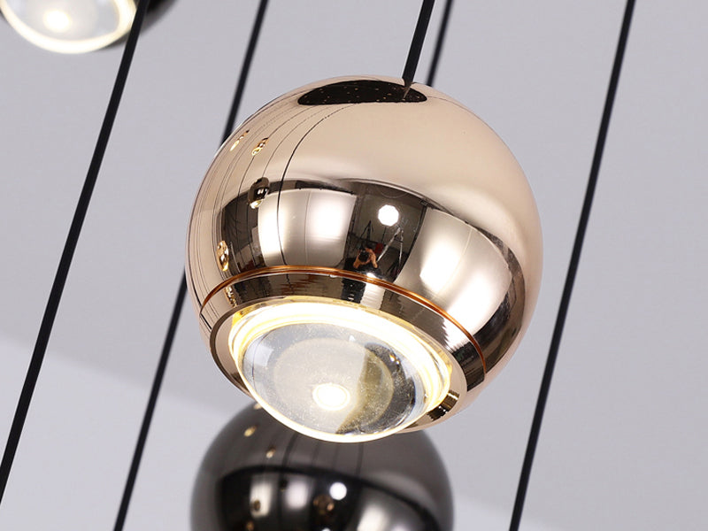 Multi-head spherical fishing line chandelier Starry Sky detail