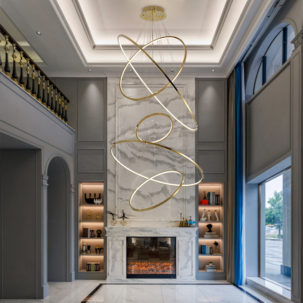 rings staircase chandelier Stunning Staircase