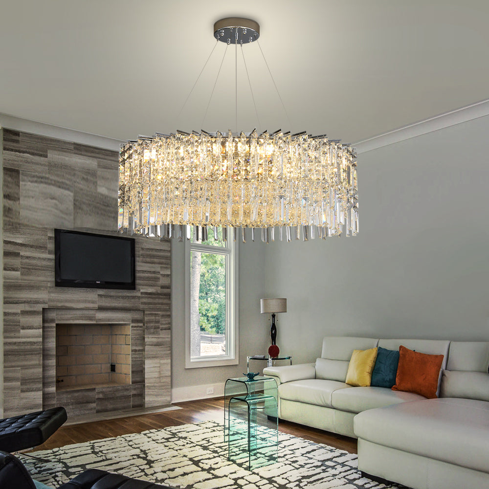 round crystal chandelier