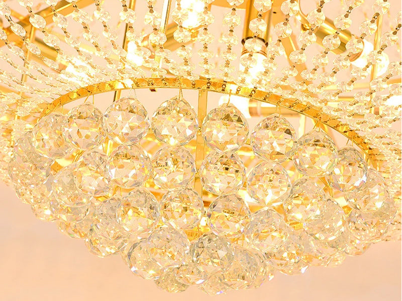 Golden crystal dining room lamp