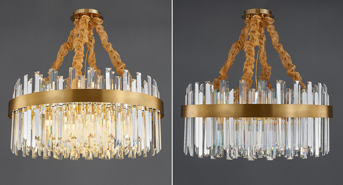 Golden crystal living room chandelier lgnis