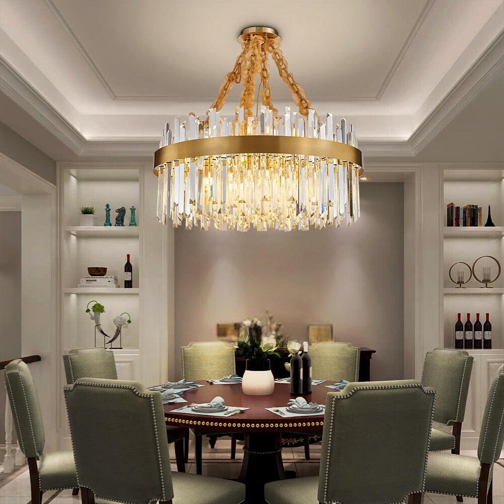 Golden crystal living room chandelier lgnis yoogee