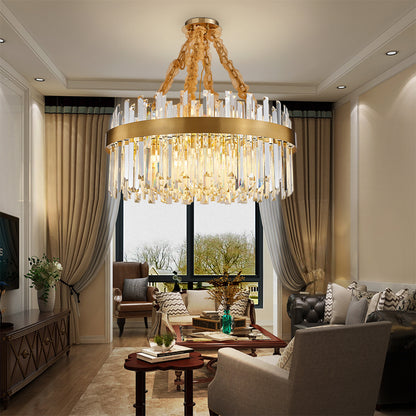 Golden crystal living room chandelier lgnis yoogee