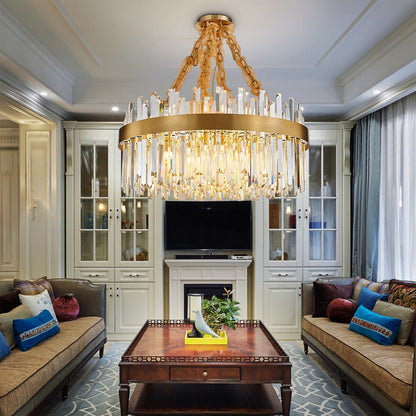 Golden crystal living room chandelier lgnis yoogee