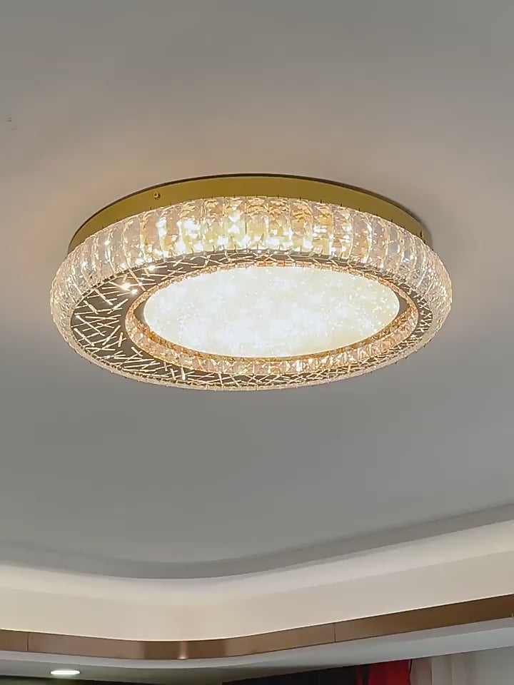 Golden crystal bedroom ceiling lamp Nest Ceiling video