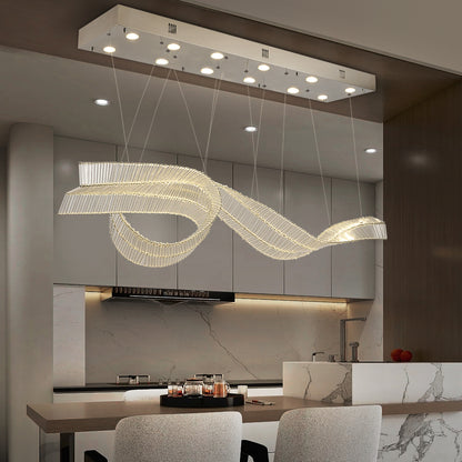 Creative glass restaurant chandelier streamers