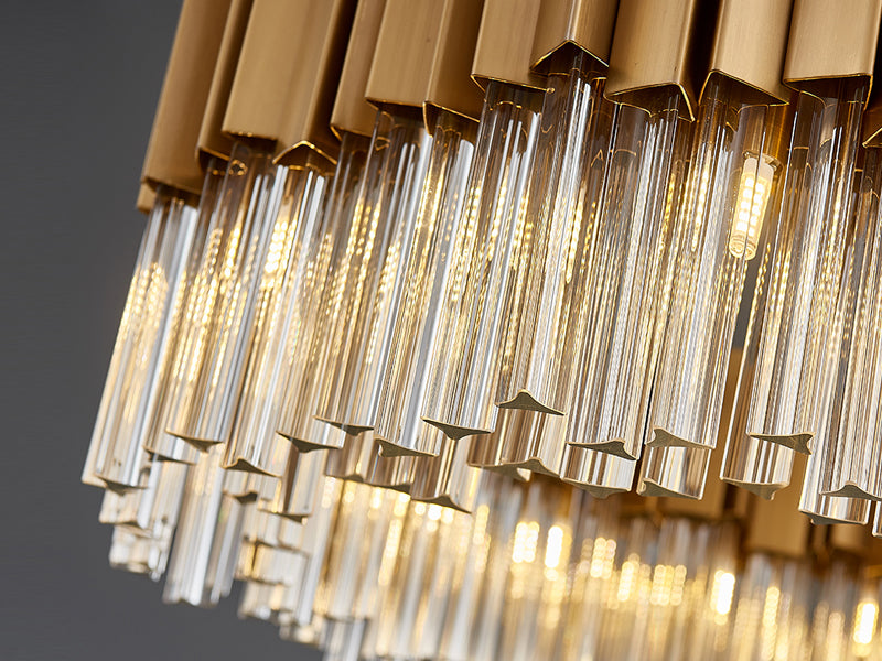 Golden crystal dining room chandelier sunny pendant detail